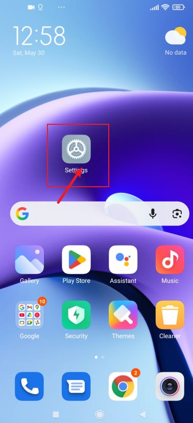 Open Settings
